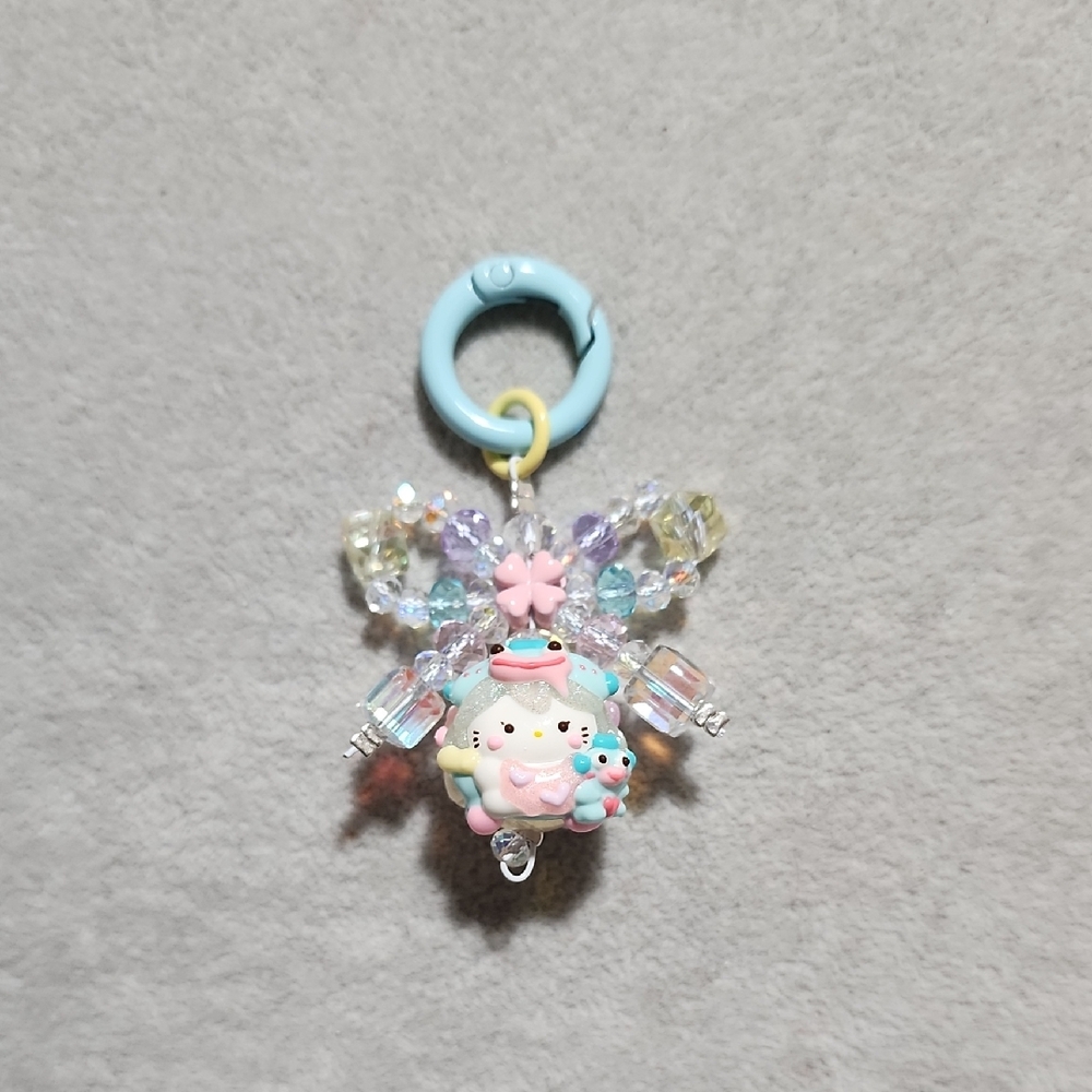 Charming Pastel Keychain with Beads